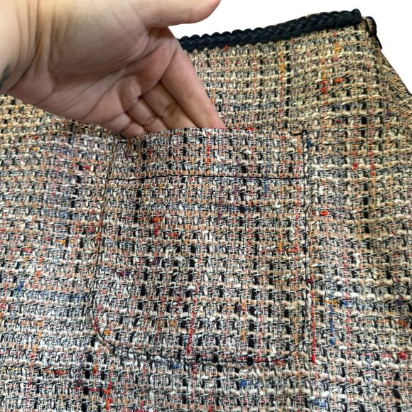 LOFT Tweed Pocket Shift Mini Skirt NEW Colorful Lined Office Siren NWT Size 12 - Picture 7 of 13
